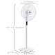 Floor Standing Fan with Remote Control, Oscillating, LED Screen, Stand Up Cooling Fan, Tall Pedestal Electric Fan for Home Bedroom, White