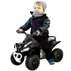 No-Power Baby Ride-On Toy for Toddlers, Kids Foot-to-Floor Sliding Car with 4 Wheels, Music, and Lights, for Ages 18–36 Months, Black