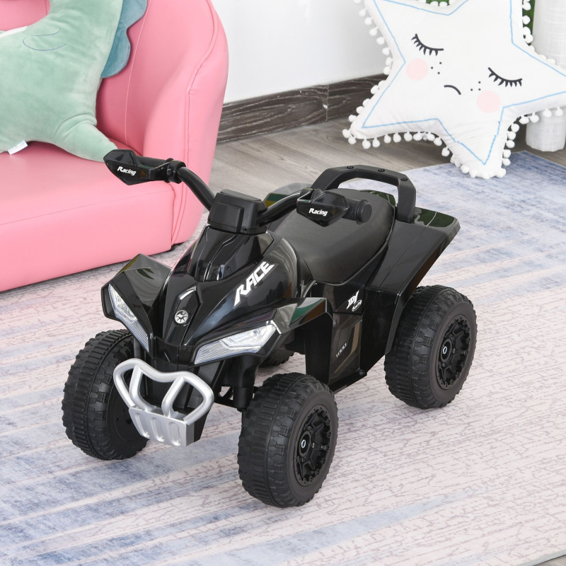 No-Power Baby Ride-On Toy for Toddlers, Kids Foot-to-Floor Sliding Car with 4 Wheels, Music, and Lights, for Ages 18–36 Months, Black
