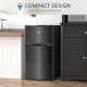 3.2 Cu Ft Compact Refrigerator, Mini Fridge with Freezer, Adjustable Shelves and Reversible Doors for Bedroom, Black