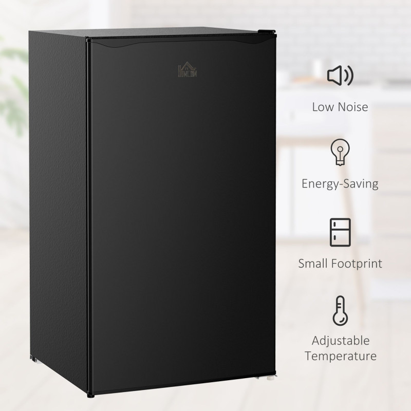 Compact Refrigerator, Mini Fridge with Freezer, Adjustable Shelf, Mechanical Thermostat and Reversible Door, Black
