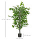 4.5ft Ficus Artificial Plant with Realistic Leaves, Potted Fake Tree for Home Office Indoor Decor, Green