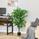 4.5ft Ficus Artificial Plant with Realistic Leaves, Potted Fake Tree for Home Office Indoor Decor, Green