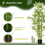 5FT Artificial Bamboo Tree Faux Decorative Plant in Nursery Pot for Indoor Décor