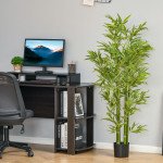 5FT Artificial Bamboo Tree Faux Decorative Plant in Nursery Pot for Indoor Décor