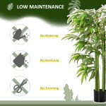 4.6FT Artificial Bamboo Tree Faux Decorative Plant in Nursery Pot for Indoor Décor