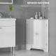 Modern Bathroom Storage Cabinet, Corner Cabinet with Doors, Bathroom Cabinet with Adjustable Shelf and Recessed Door, White