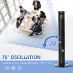 Freestanding Tower Fan Cooling for Home Bedroom with 3 Speed, 12h Timer, Oscillating, LED Panel, Remote Controller, Black