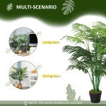 4FT Artificial Palm Tree, Fake Tropical Tree with Lifelike Leaves, Faux Plant in Pot for Indoor Decoration, Green