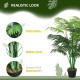 4FT Artificial Palm Tree, Fake Tropical Tree with Lifelike Leaves, Faux Plant in Pot for Indoor Decoration, Green