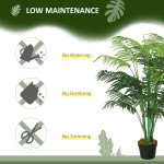 4FT Artificial Palm Tree, Fake Tropical Tree with Lifelike Leaves, Faux Plant in Pot for Indoor Decoration, Green