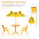 Kids Folding Picnic Table and Chair Set Pattern Outdoor Garden Patio Backyard with Removable & Height Adjustable Sun Umbrella Yellow