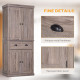 Long Standing Kitchen Cabinet w/ 2 Drawers MDF Board, Wood Grain