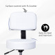 Adjustable Rolling Stool with Back, PU Leather Round Swivel Drafting Stool with Wheels for Kitchen, Salon Spa, Bar, Home Office, Massage, White