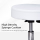 Adjustable Rolling Stool with Back, PU Leather Round Swivel Drafting Stool with Wheels for Kitchen, Salon Spa, Bar, Home Office, Massage, White