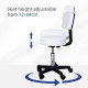 Adjustable Rolling Stool with Back, PU Leather Round Swivel Drafting Stool with Wheels for Kitchen, Salon Spa, Bar, Home Office, Massage, White
