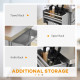 Rolling Kitchen Island with Storage and Stainless Steel Top, Kitchen Trolley with Drawers, Cabinets, Towel Rack, Grey