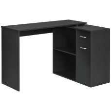 180° Rotating Home Office Corner Desk Storage Shelf Cabinet Black