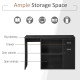 180° Rotating Home Office Corner Desk Storage Shelf Cabinet Black