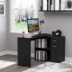 180° Rotating Home Office Corner Desk Storage Shelf Cabinet Black