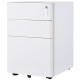 3 Drawer Filing Cabinet, Steel Home Office Storage Cabinet with Wheels, Lock for A4, Letters, Legal-sized Files, White