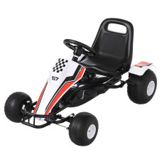 Kids Pedal Go Kart, Racing-Style Ride-On Car with Adjustable Seat, Plastic Wheels, Handbrake and Shift Lever for Ages 3–6