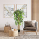 5FT Artificial Bamboo Tree, Fake Plant with 1095 Leaves, Greenery Plant in Nursery Pot for Indoor, Green