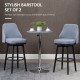 Extra Tall Bar Stools Set of 2, Modern 360° Swivel Barstools, Dining Room Chairs with Steel Legs Footrest, Light Grey
