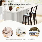 Extra Tall Bar Stools Set of 2, Modern 360° Swivel Barstools, Dining Room Chairs with Steel Legs Footrest, Light Grey