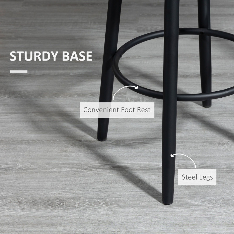 Extra Tall Bar Stools Set of 2, Modern 360° Swivel Barstools, Dining Room Chairs with Steel Legs Footrest, Charcoal Grey