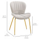 Dining Chairs Set of 2, Modern Accent Chair with Cushioned Backrest, Upholstery for Living Room, Cream White