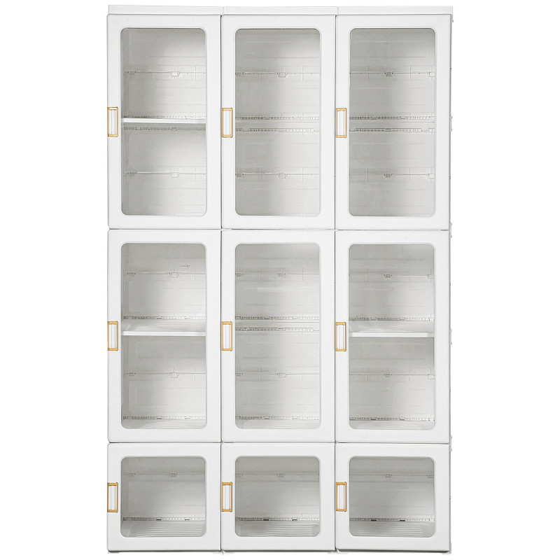 Small Apartment Bedroom Closet Foldable Portable Closet with Cube Storage Hanging Rods Magnet Doors, White