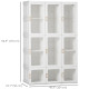 Small Apartment Bedroom Closet Foldable Portable Closet with Cube Storage Hanging Rods Magnet Doors, White