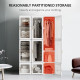 Small Apartment Bedroom Closet Foldable Portable Closet with Cube Storage Hanging Rods Magnet Doors, White