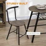 3-Piece Dining Table Set, Oval Kitchen Table and 2 Chairs, Small Breakfast Table Set with Metal Frame for Small Space, Dining Room, Living Room, 35.4
