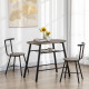 3-Piece Dining Table Set, Oval Kitchen Table and 2 Chairs, Small Breakfast Table Set with Metal Frame for Small Space, Dining Room, Living Room, 35.4