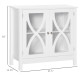 Kitchen Sideboard, Glass Door Buffet Cabinet, Bathroom Storage Cabinet with Adjustable Storage Shelf for Dining Room, Living Room, White