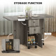 Foldable Dining Table, Rolling Kitchen Table with Storage Drawers and Cabinet, Drop Leaf Table on Wheels, Grey