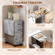 Drop Leaf Dining Table, Mobile Folding Table on Wheels with Drawers and Cabinet for Dining Room, Kitchen, Grey