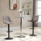Adjustable Bar Stools Set of 2, Leathaire Swivel Barstools with Back and Footrest, Upholstered Bar Chairs for Kitchen, Dining Room, Home Pub, Grey