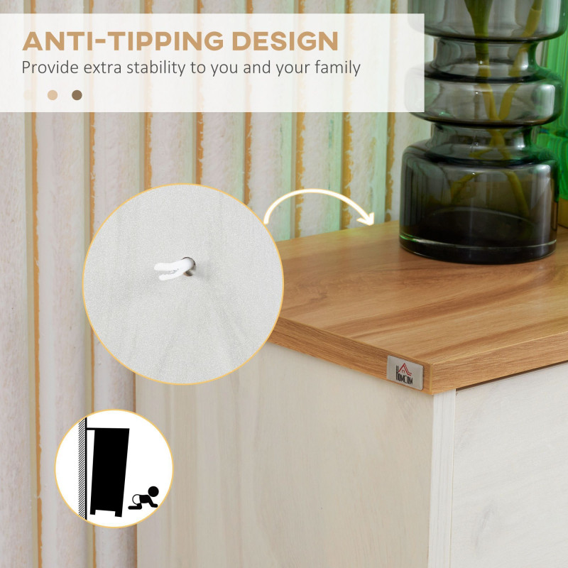 Modern Shoe Cabinet with 3 Flip Drawers and Adjustable Shelf, 12 Pair Shoe Storage Cabinet for Hallway, Entryway, White
