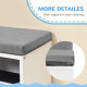 Multi-Purpose Bookshelf with 5 Cubes, 5-Cubby Bookcase with Cushioned Reading Nook and Storage Shelves, Grey