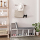 Multi-Purpose Bookshelf with 5 Cubes, 5-Cubby Bookcase with Cushioned Reading Nook and Storage Shelves, Grey