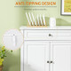 Modern Sideboard Cabinet, Buffet Cabinet with 2 Drawers and Adjustable Shelves, Buffets Tables for Dining Room, White