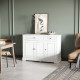 Modern Sideboard Cabinet, Buffet Cabinet with 2 Drawers and Adjustable Shelves, Buffets Tables for Dining Room, White