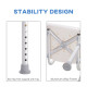 Bath Chair with Back, Adjustable Height Non-slip Shower Stool Bench Tool-Free Assembly Bathroom Aids, White