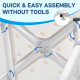 Bath Chair with Back, Adjustable Height Non-slip Shower Stool Bench Tool-Free Assembly Bathroom Aids, White