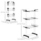 Foldable Clothes Drying Rack, 4-Tier Steel Laundry Rack for Drying Clothes with 2 Side Wings and 4 Castors, Indoor and Outdoor Use, Black