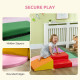Qaba 6-Piece Soft Play for 12-36 Months Toddlers to Climb, Crawl, Slide, Red, Pink