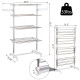 4 Layers Folding Laundry Rack Stand Dryer Storage Towel Rack Rolling